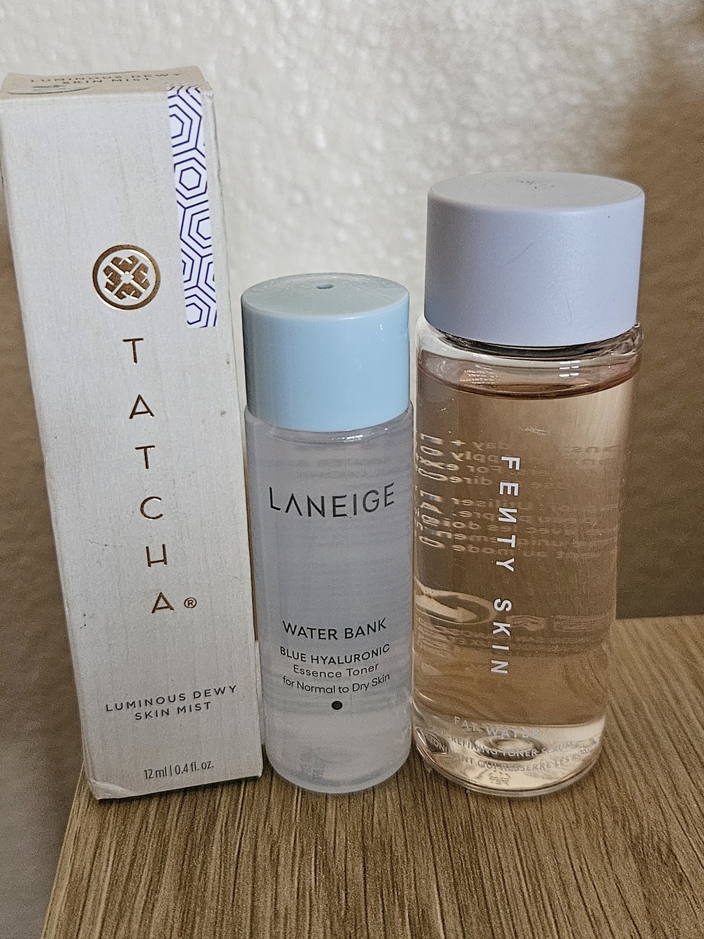 Tatcha Luminous Dewy Skin Mist, Laneige Toner (Travel) And Fenty Toner